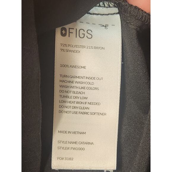 Figs The Technical Collection Catarina One‎ Pocket Scrub Top Black Size Small - Picture 3 of 5